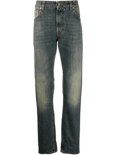 Etro джинсы с эффектом потертости и нашивкой