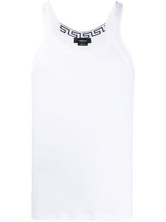 Versace топ в рубчик с узором Greca