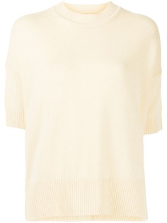 Jil Sander трикотажный топ с короткими рукавами и разрезами