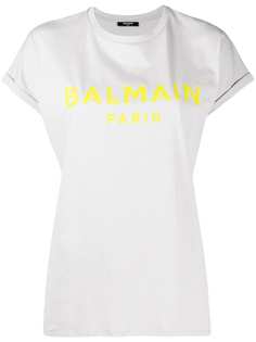 Balmain футболка с логотипом и подворотами на рукавах