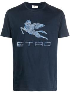 Etro футболка с жаккардовым логотипом