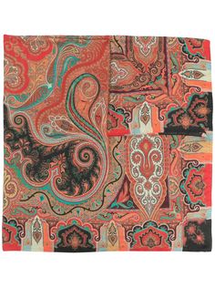 Etro paisley print silk-cashmere blend scarf