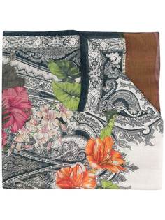 Etro silk-linen blend paisley print scarf
