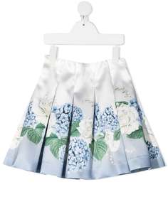 Monnalisa юбка с цветочным принтом и складками
