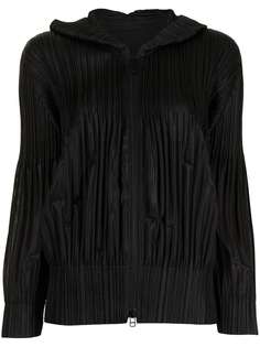 Pleats Please Issey Miyake плиссированная куртка с капюшоном