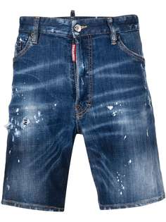 Dsquared2 джинсовые шорты с эффектом разбрызганной краски