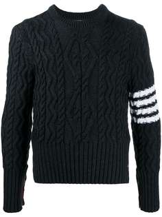 Thom Browne пуловер фактурной вязки с полосками 4-Bar