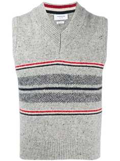 Thom Browne полосатый жилет с V-образным вырезом