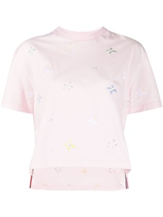 Thom Browne футболка с цветочной вышивкой