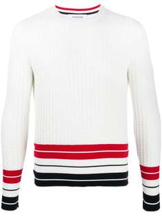 Thom Browne фактурный пуловер с полосками