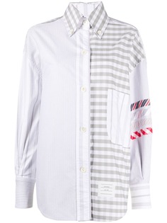 Thom Browne рубашка со вставками и полосками 4-Bar