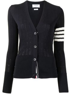 Thom Browne кардиган с полосками 4-Bar и V-образным вырезом