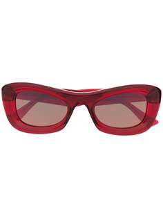 Bottega Veneta Eyewear солнцезащитные очки в прямоугольной прозрачной оправе