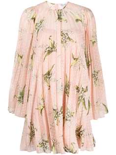 RED Valentino плиссированное платье с цветочным принтом