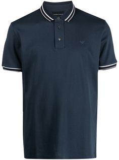 Emporio Armani рубашка поло с вышитым логотипом