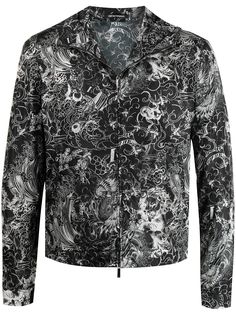 Emporio Armani куртка с капюшоном и абстрактным принтом