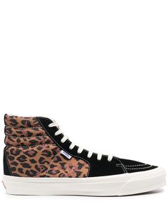 Vans высокие кеды с леопардовым принтом