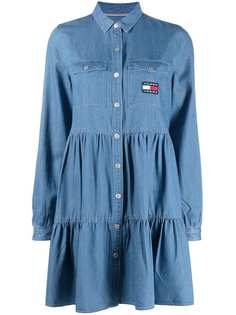Tommy Hilfiger джинсовое платье-рубашка с нашивкой-логотипом