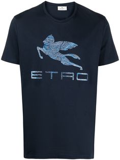 Etro футболка с жаккардовым логотипом