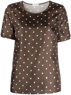 P.A.R.O.S.H. polka-dot satin T-shirt