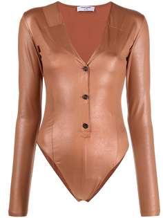 Opening Ceremony LEATHER EFFECT L/S BODY CHOCOLATE