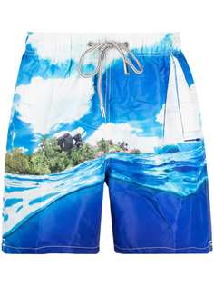 Mc2 Saint Barth Tropical island print swim shorts