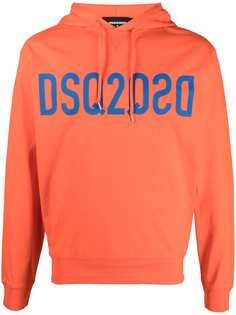 Dsquared2 mirrored-logo cotton hoodie