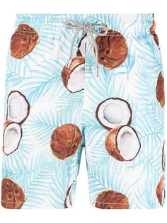 Mc2 Saint Barth coconut-print elasticated-waist swim shorts