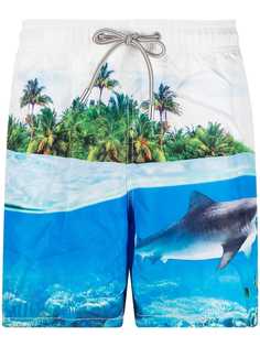 Mc2 Saint Barth underwater-print elasticated-waist swim shorts
