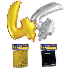 Шар фольгированный Action! «Цифра 4», золото/серебро