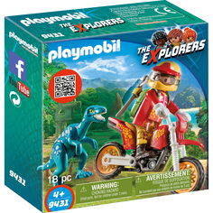 Конструктор Playmobil Динозавры: Гоночный мотоцикл с ящером
