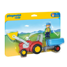 Конструктор Playmobil 1.2.3.: Трактор с прицепом