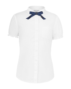 Белая приталенная блузка Gulliver