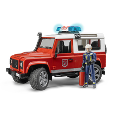 Внедорожник Bruder Land Rover Defender Station Wagon Пожарная с фигуркой