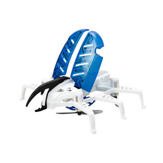 Робот Жук летающий белый с синими крыльями Ycoo