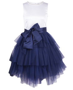 Платье с синей юбкой из сетки Gulliver