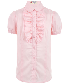 Розовая приталенная блузка Button Blue