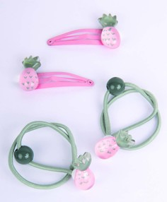 Комплект резинок и заколок, 4 шт. Button Blue