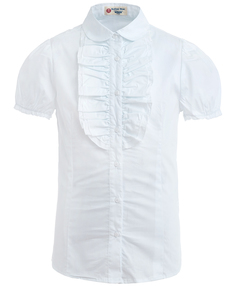 Белая приталенная блузка Button Blue