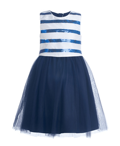 Синее нарядное платье с пайетками Button Blue