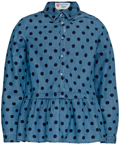 Голубая блузка с баской Button Blue