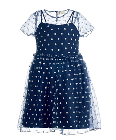 Синее платье в горох Button Blue