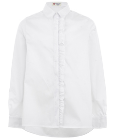 Белая блузка с удлиненной спинкой Button Blue