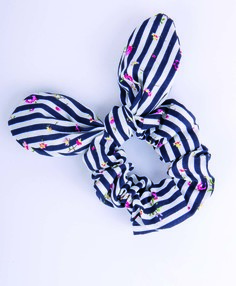 Синяя резинка для волос в полоску Button Blue
