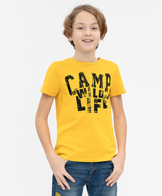 Желтая футболка с принтом Button Blue