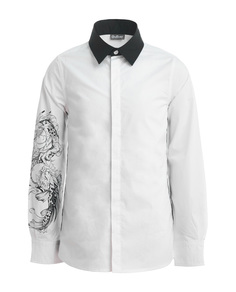 Белая рубашка с принтом Gulliver