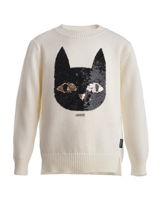 Джемпер молочного цвета с декором Gulliver