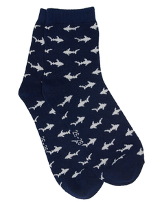 Синие носки с орнаментом Акулы Gulliver