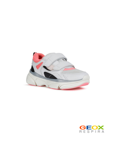 Белые кроссовки Geox с розовыми вставками