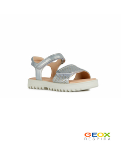 Серебристые сандалии Geox